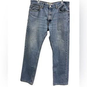 Levis 505 Straight Fit Denim Light Wash Blue Jeans Mens 36 x 32